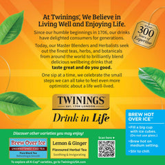 Mug of hot Twinings green tea brewed from K-Cup showing warming aroma benefit
