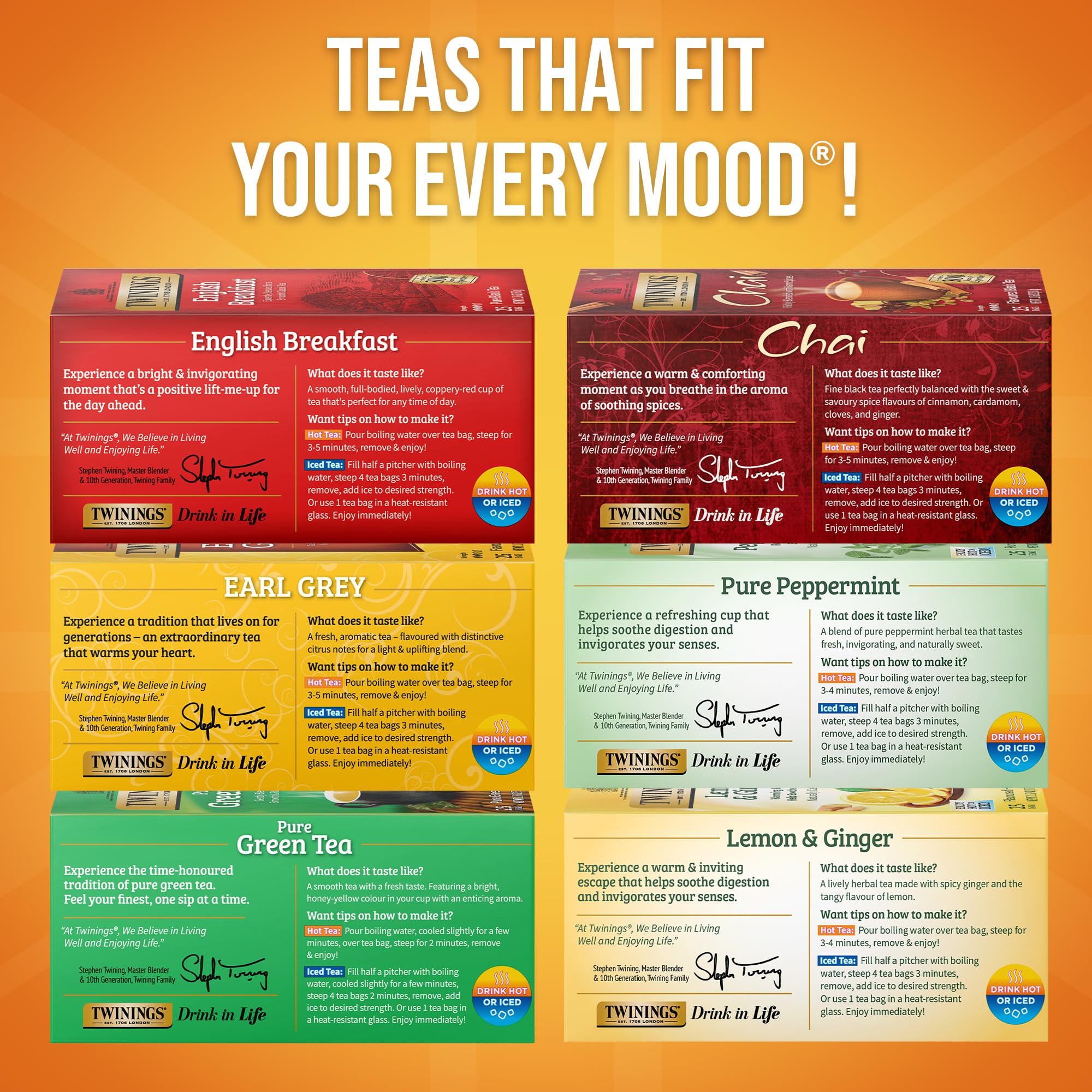 Twinings iced tea pitcher made from brewed variety pack, refreshing cold beverage option