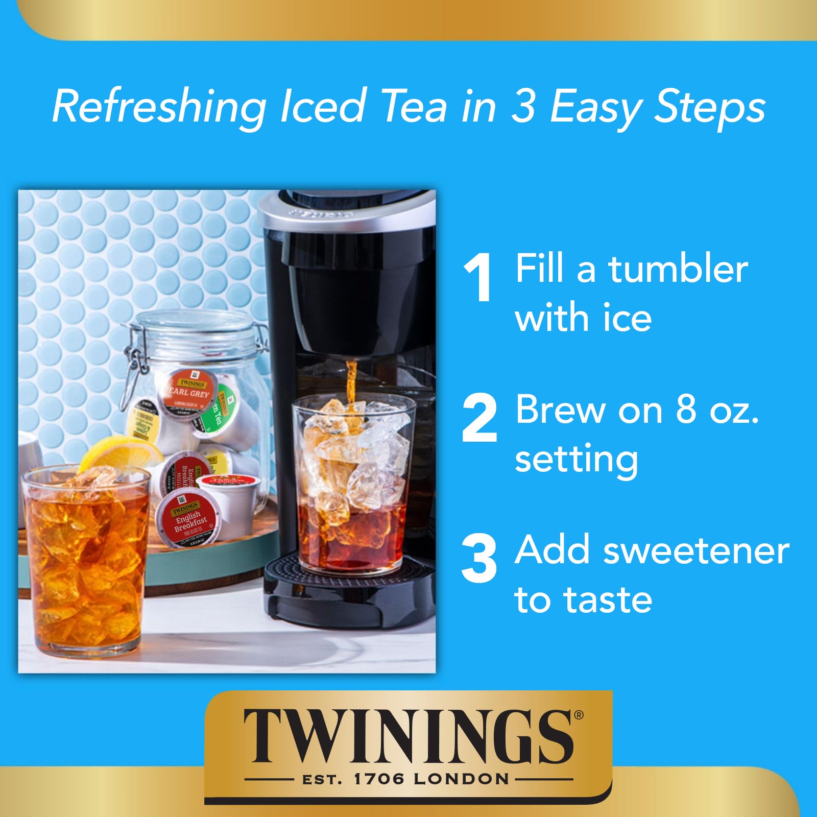 Twinings iced tea served over ice showcases refreshing chilled option