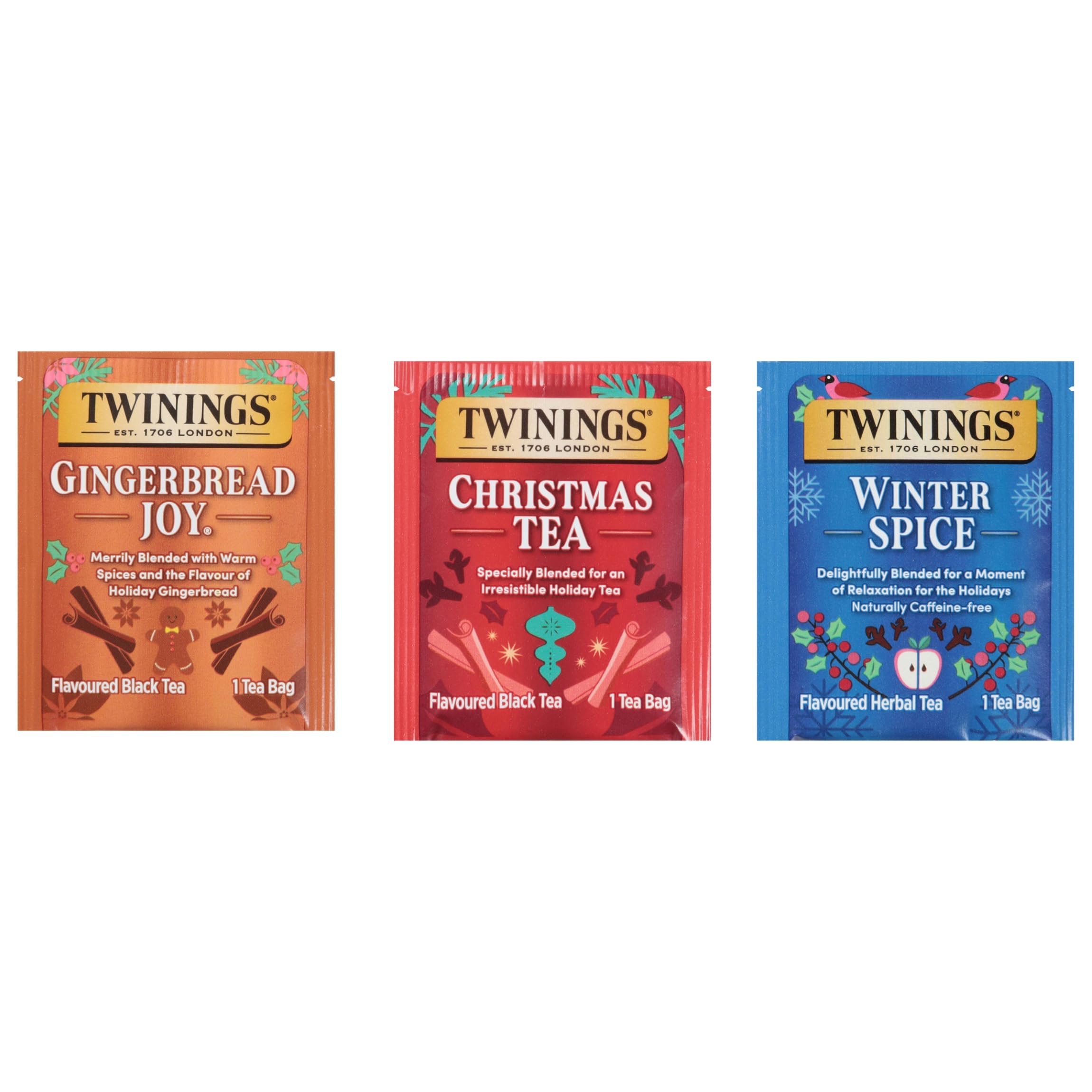 Close-up of an individually sealed Twinings tea bag highlighting freshness and convenience