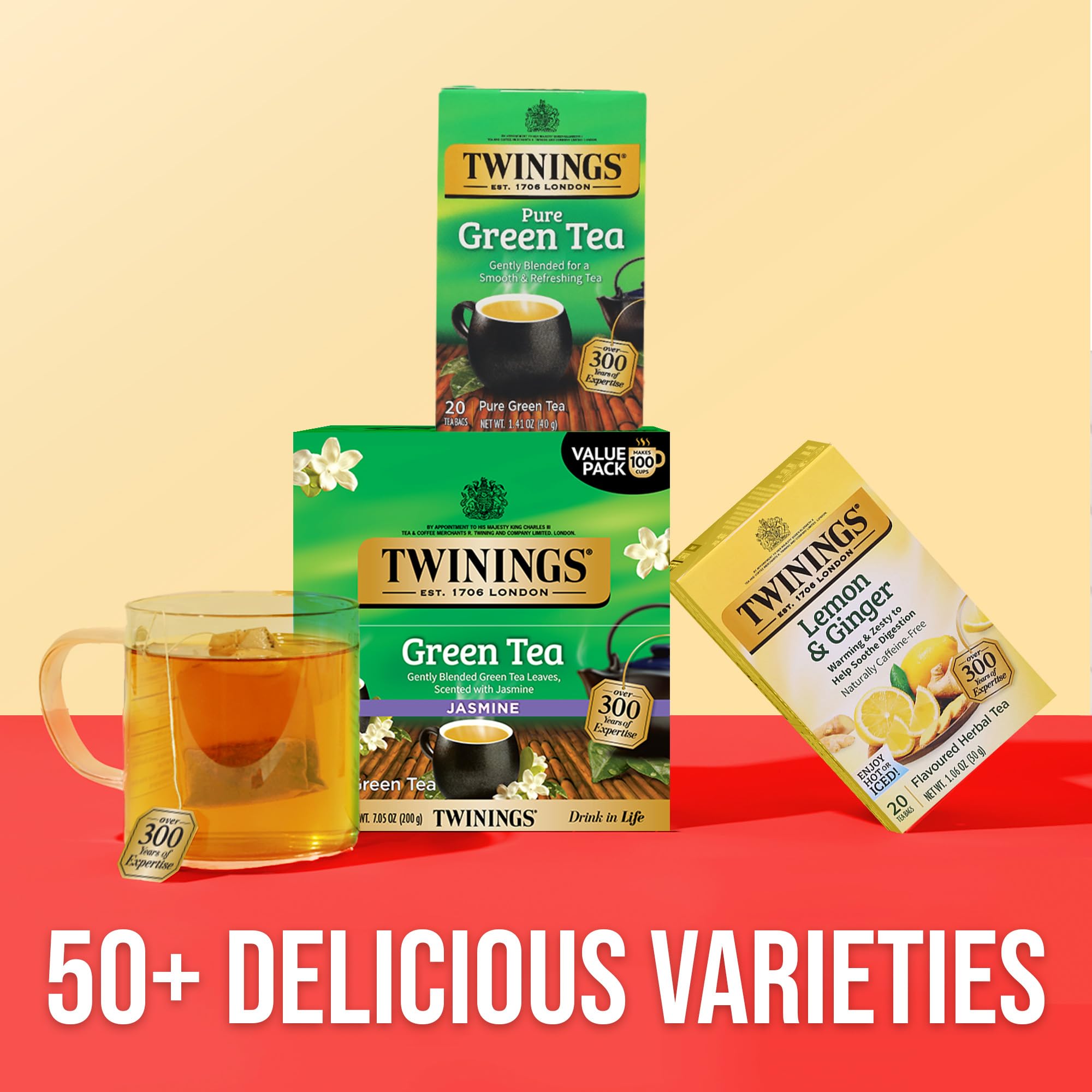 Glass of iced Twinings jasmine tea in lifestyle scene for refreshing enjoyment