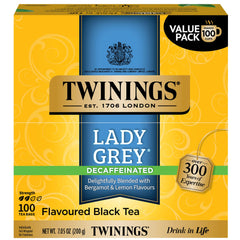 Twinings front packaging showing 100-count box and citrus artwork for fresh storage