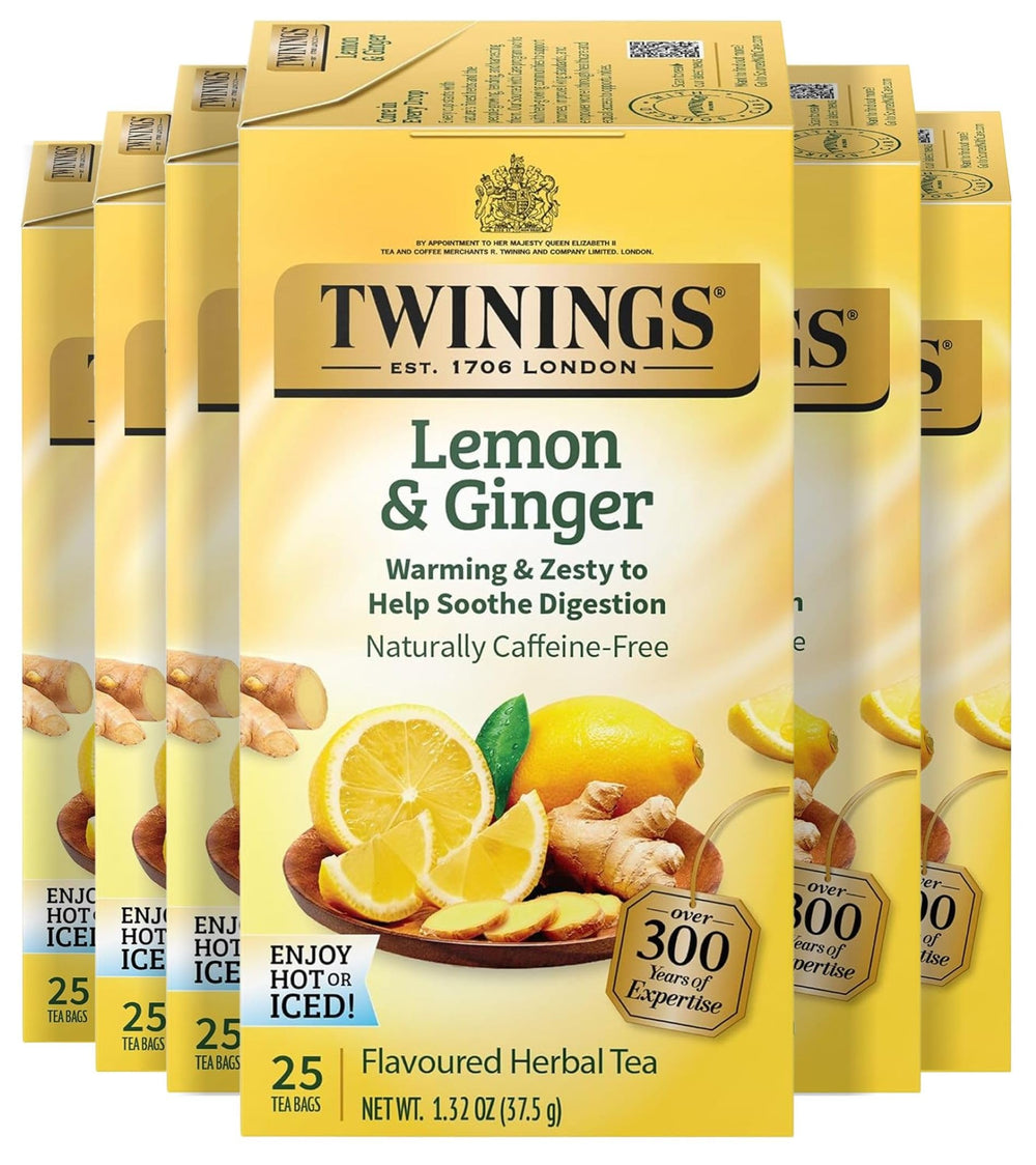 Twinings front box showing lemon and ginger with clear labeling for easy choice