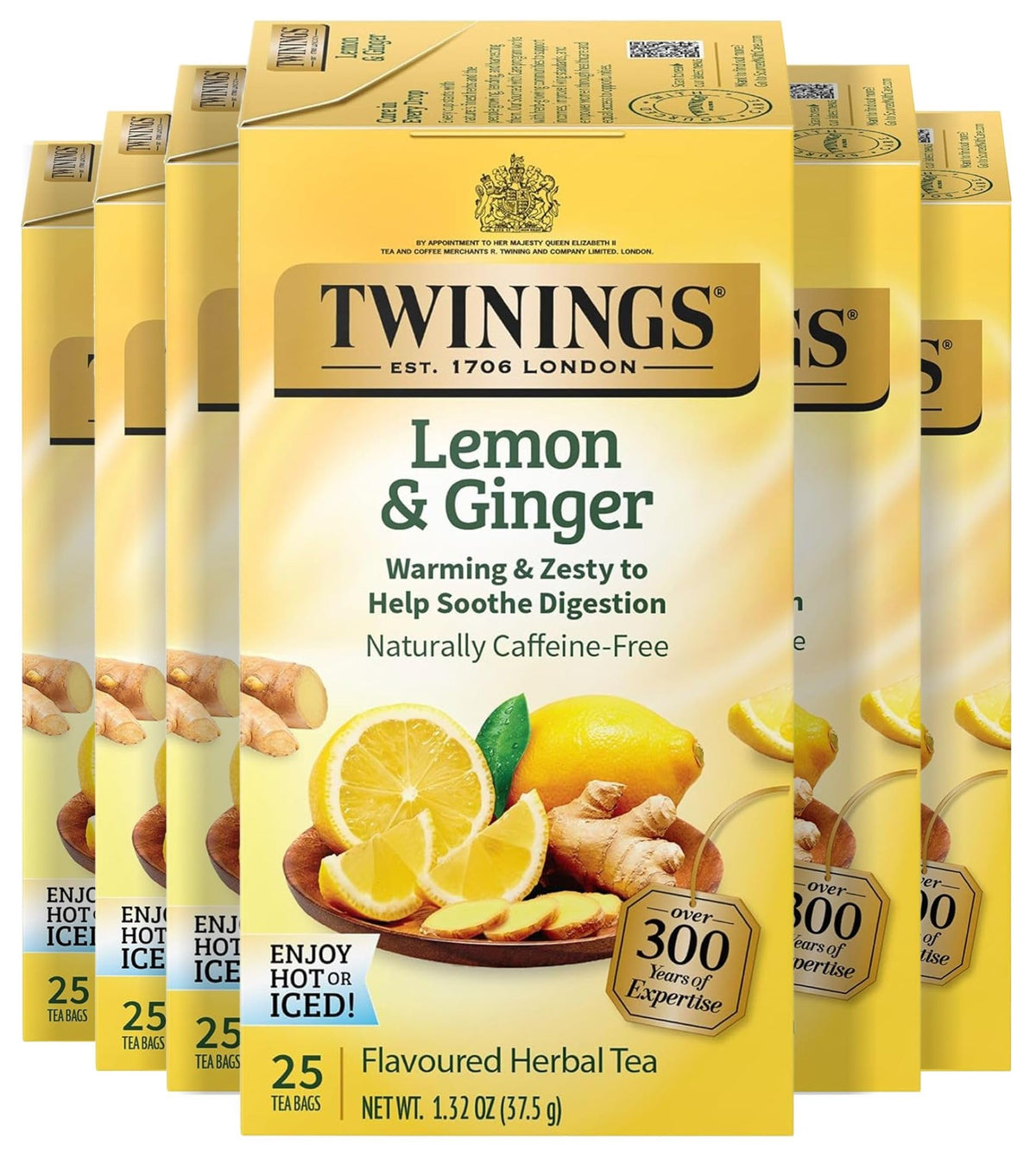 Twinings front box showing lemon and ginger with clear labeling for easy choice