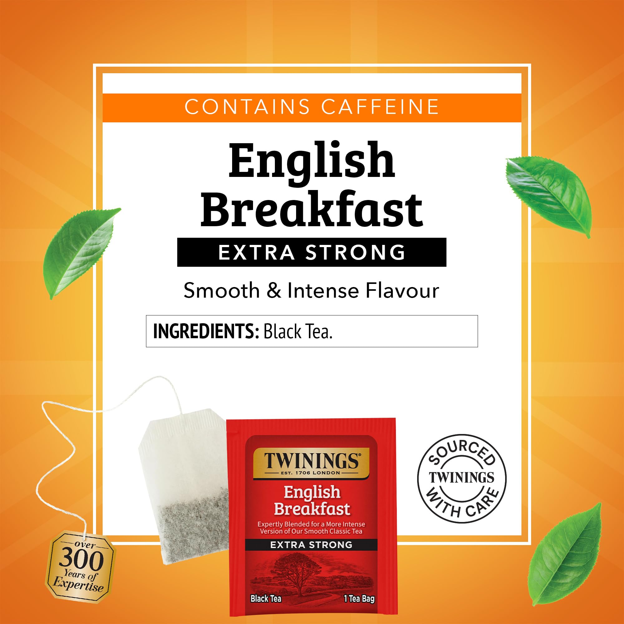 Twinings loose blend detail showcasing Assam and Kenyan leaves