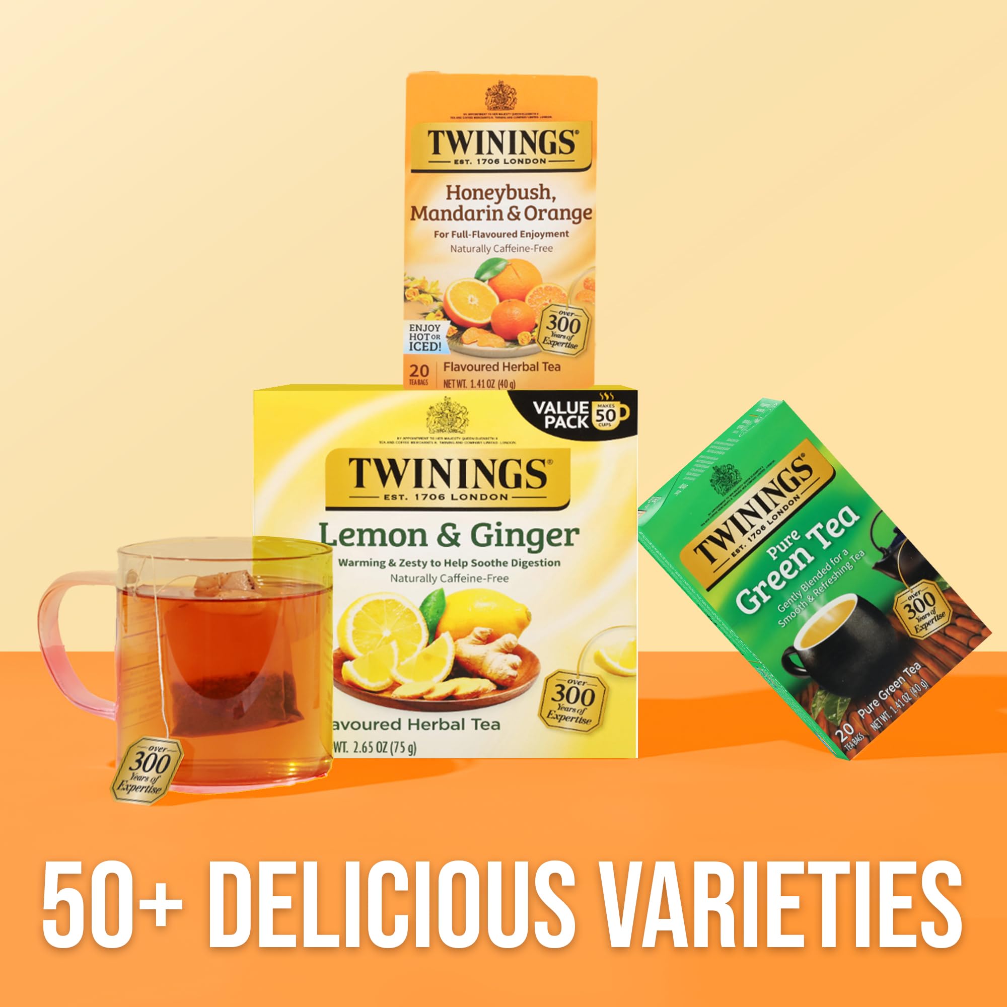 Twinings packaging label and ingredients detail indicating responsible sourcing