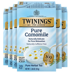 Twinings front box showing Pure Camomile packaging and benefits