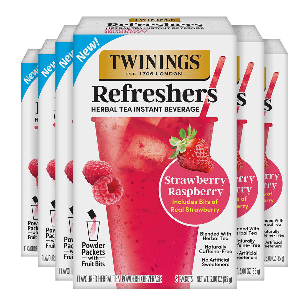 Twinings front packaging showing 30 packets and café-style branding benefit convenience