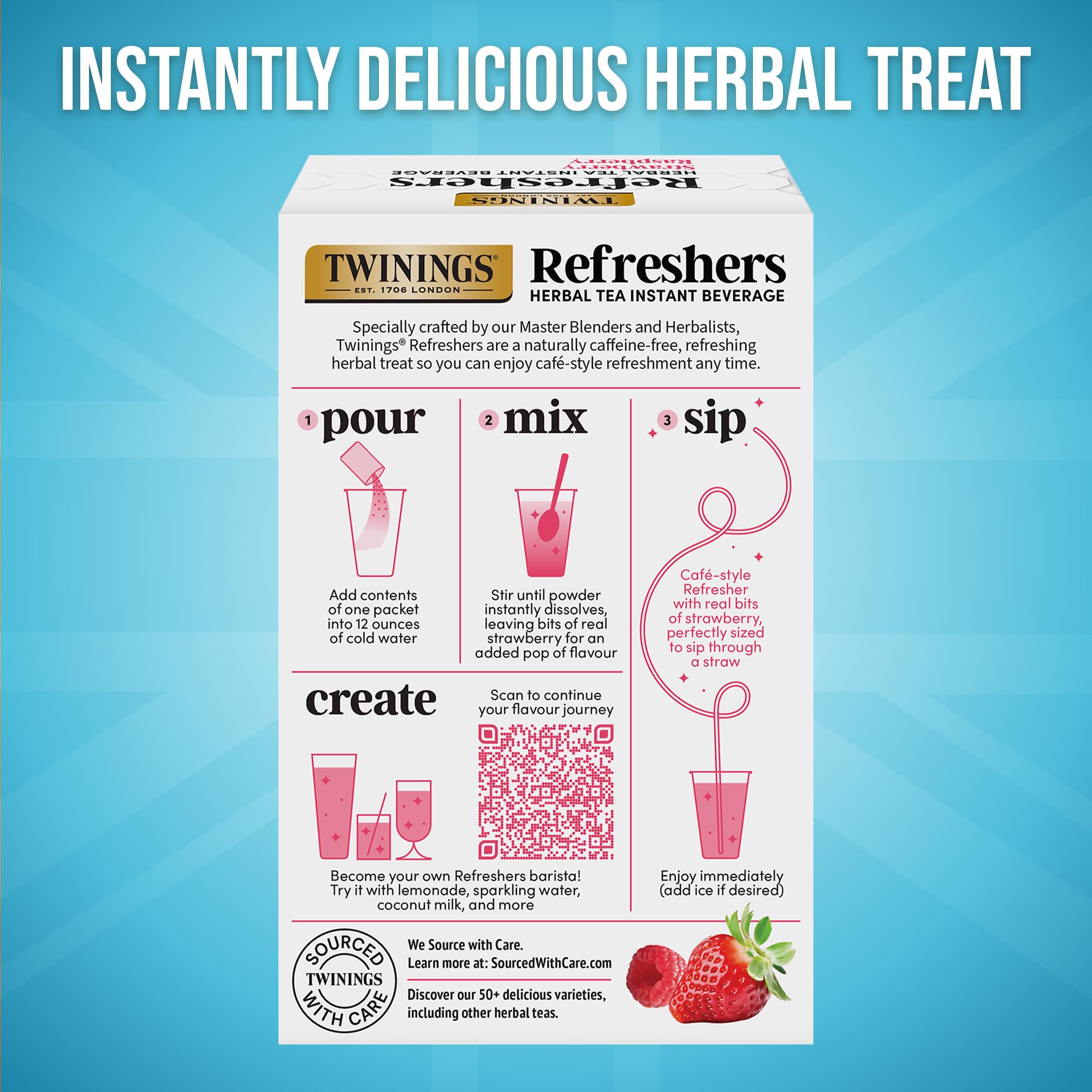 Twinings packet held in hand for scale showing compact portability benefit