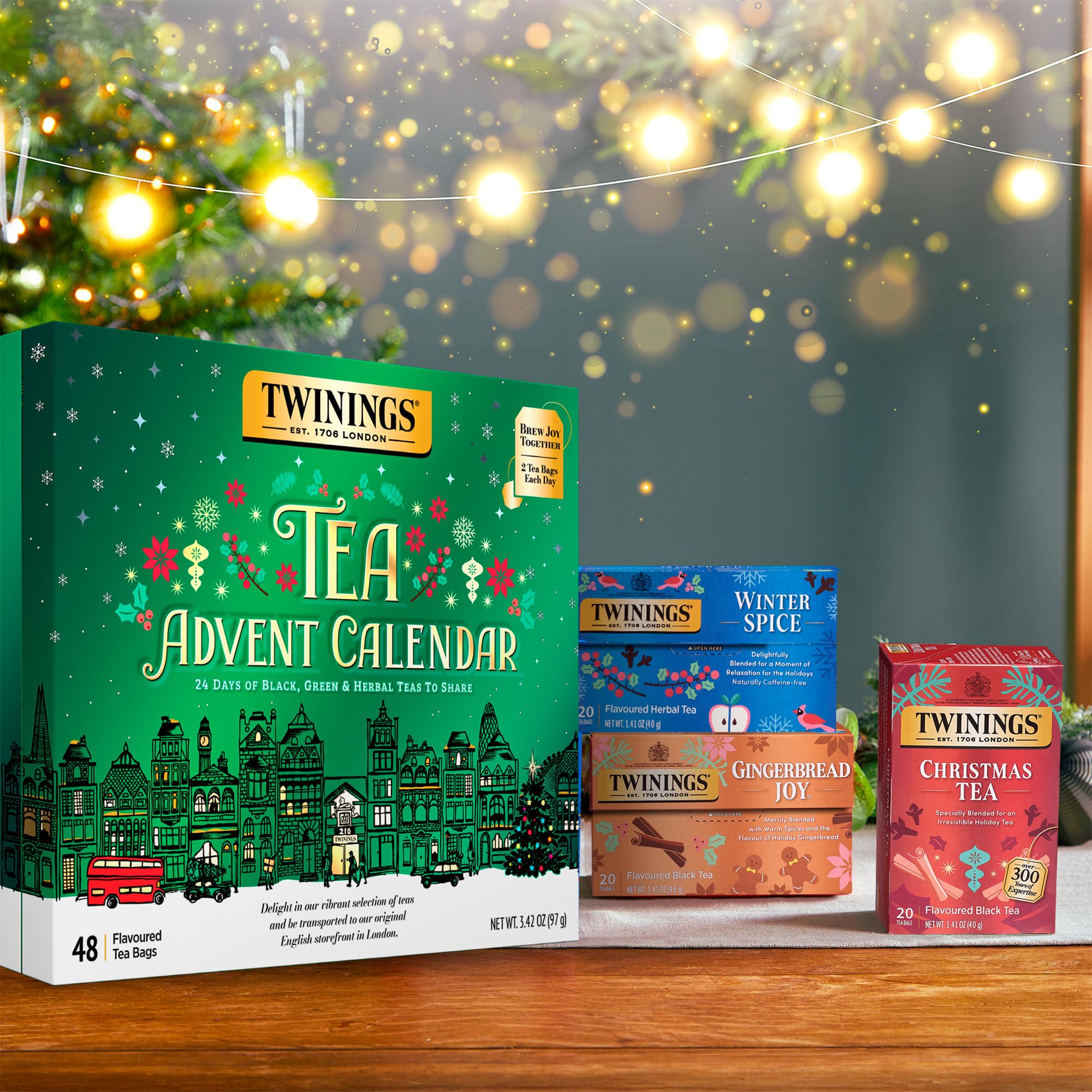 Size comparison of Twinings tea bag next to a ruler showing compact, travel-friendly convenience