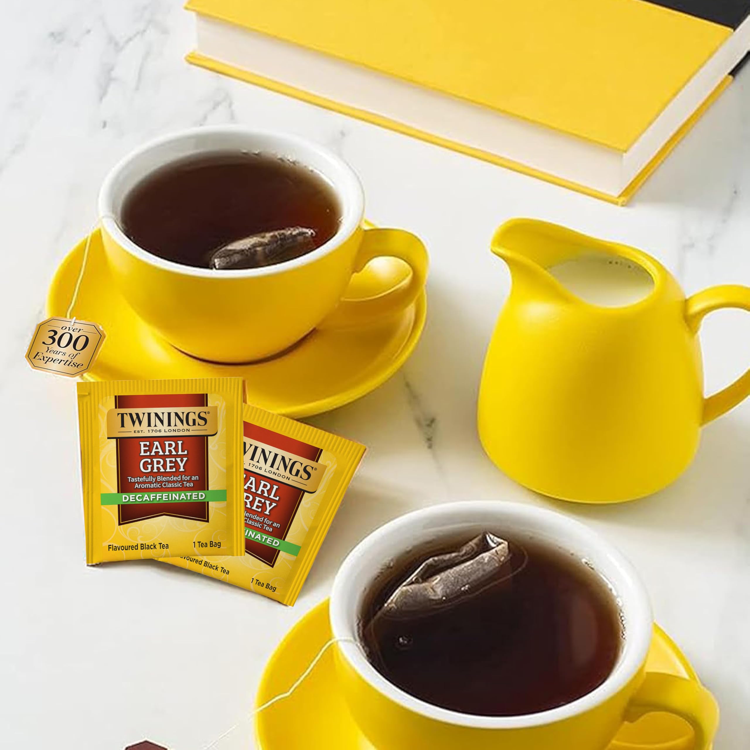 Detail of Twinings tea organizer drawer keeping teas sorted and accessible