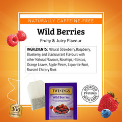 Twinings wild berries brewed cup closeup showing fruity aroma and colour