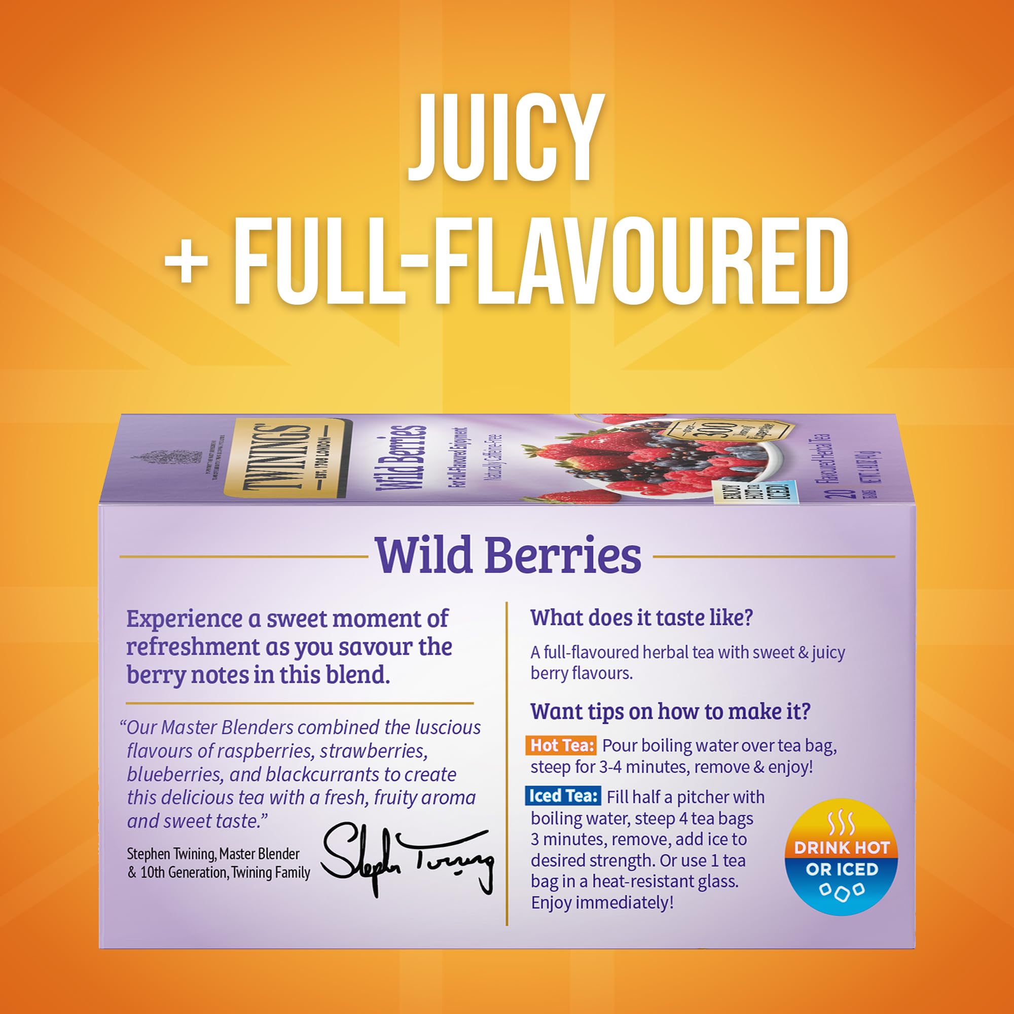 Twinings wild berries individually wrapped bag preserving freshness on the go
