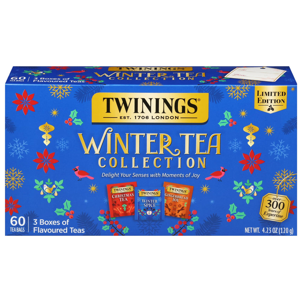 Twinings gift box front view showing seasonal design and branding for gifting