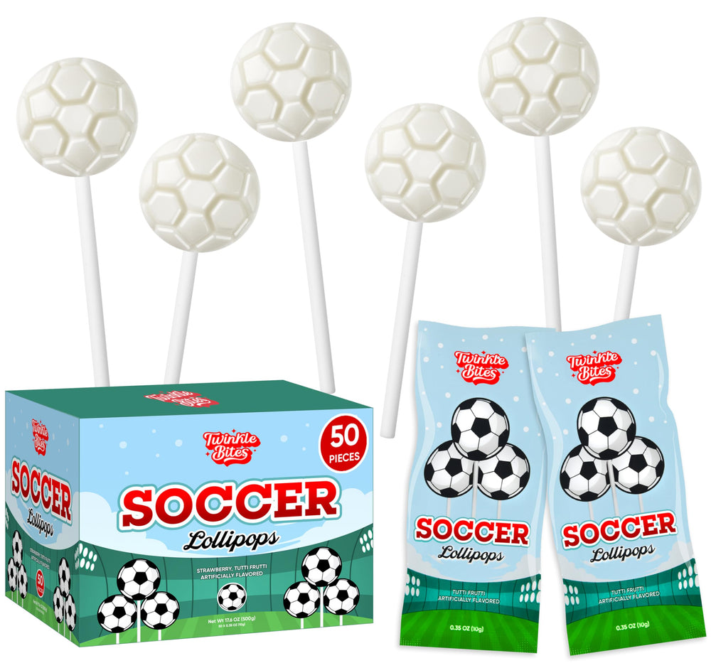 Twinkle Bites box front showing soccer artwork and 50-count for easy party display