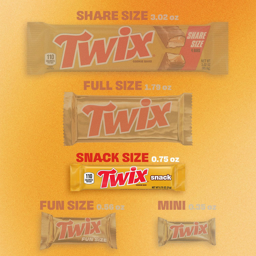 TWIX bar in hand demonstrating 0.75 oz size and easy on-the-go portion