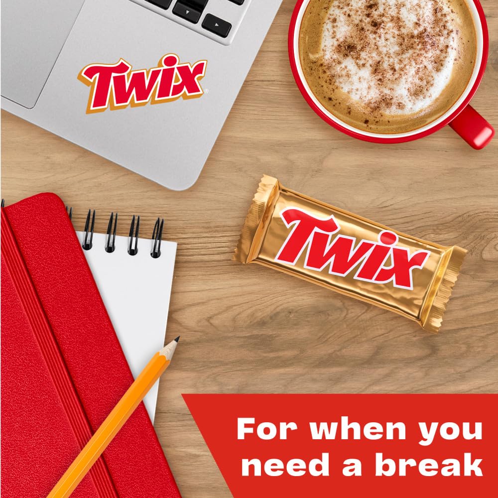 Open bulk TWIX box displaying individually wrapped bars for convenience