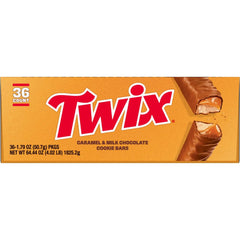 TWIX single bar unwrapped revealing chocolate and caramel inside