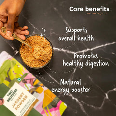 Two Brothers India Farms open pouch with powder ready to scoop for quick use