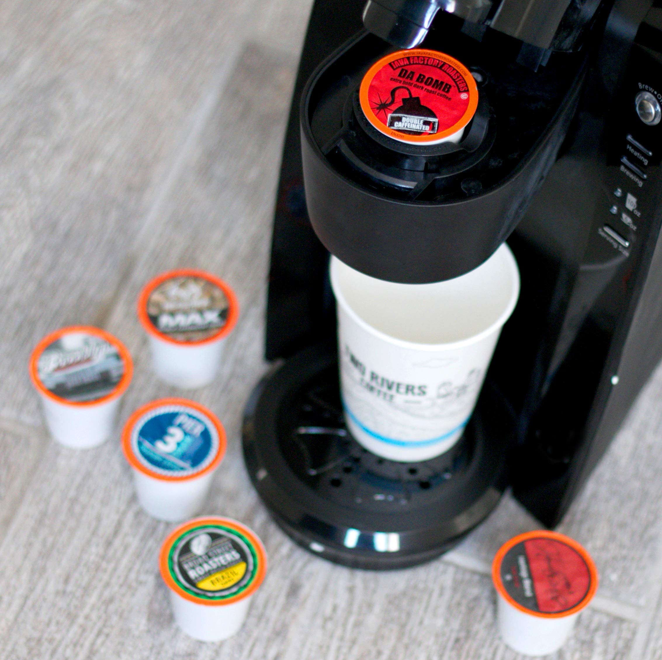 Two Rivers Coffee pod close-up highlighting capsule design and consistent extraction