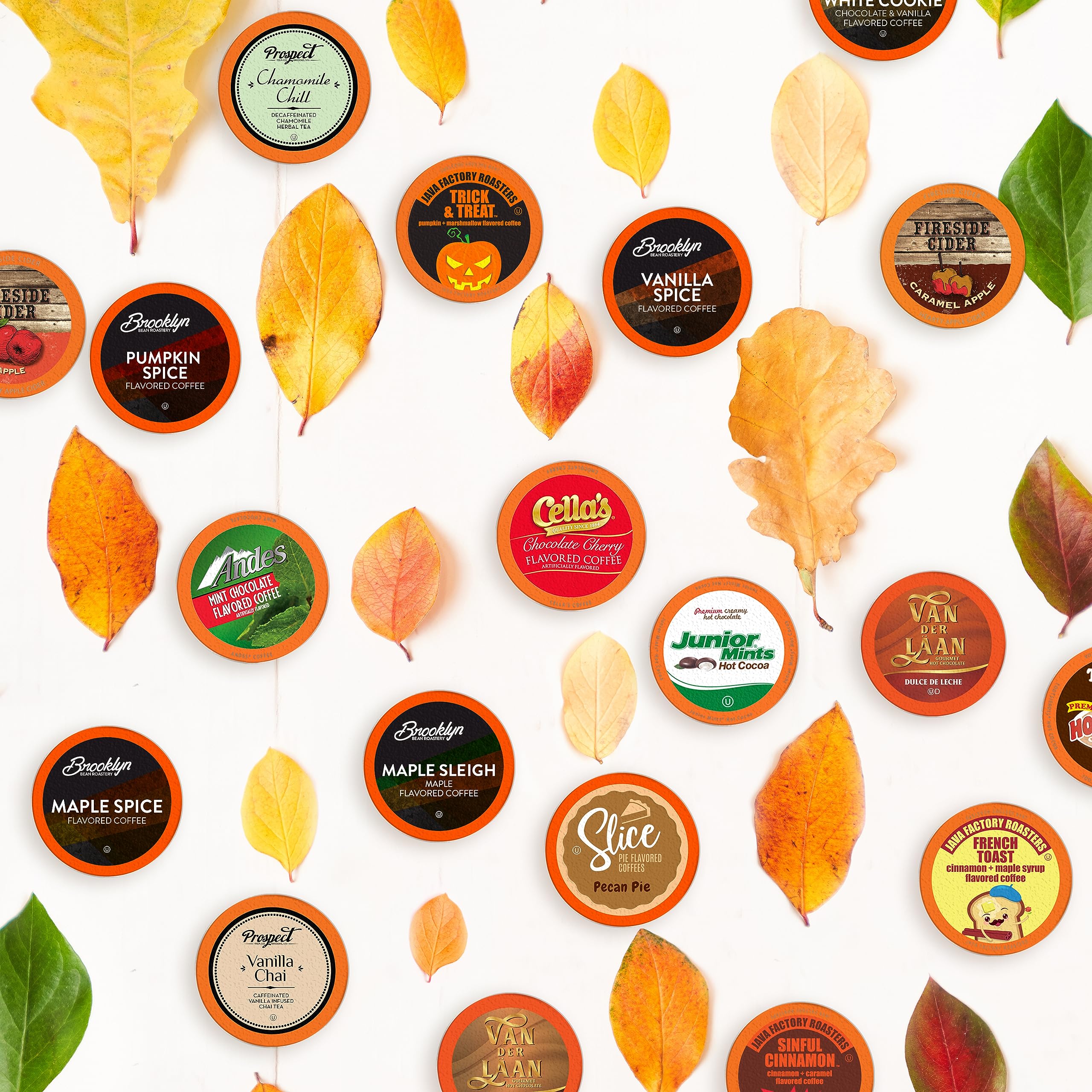 Two Rivers Coffee assortment of K-Cups spread showcasing variety