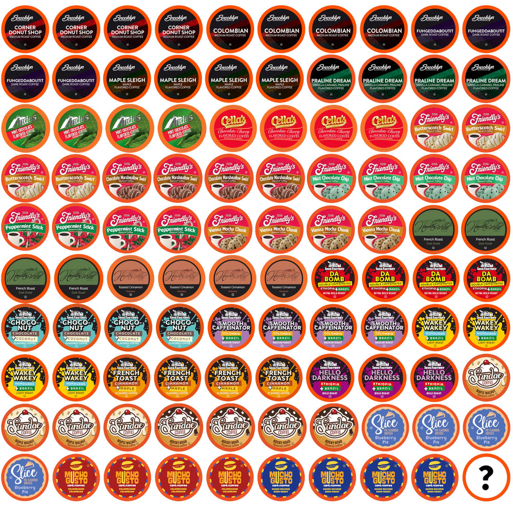 Two Rivers Coffee front packaging showing assortment and count for convenience