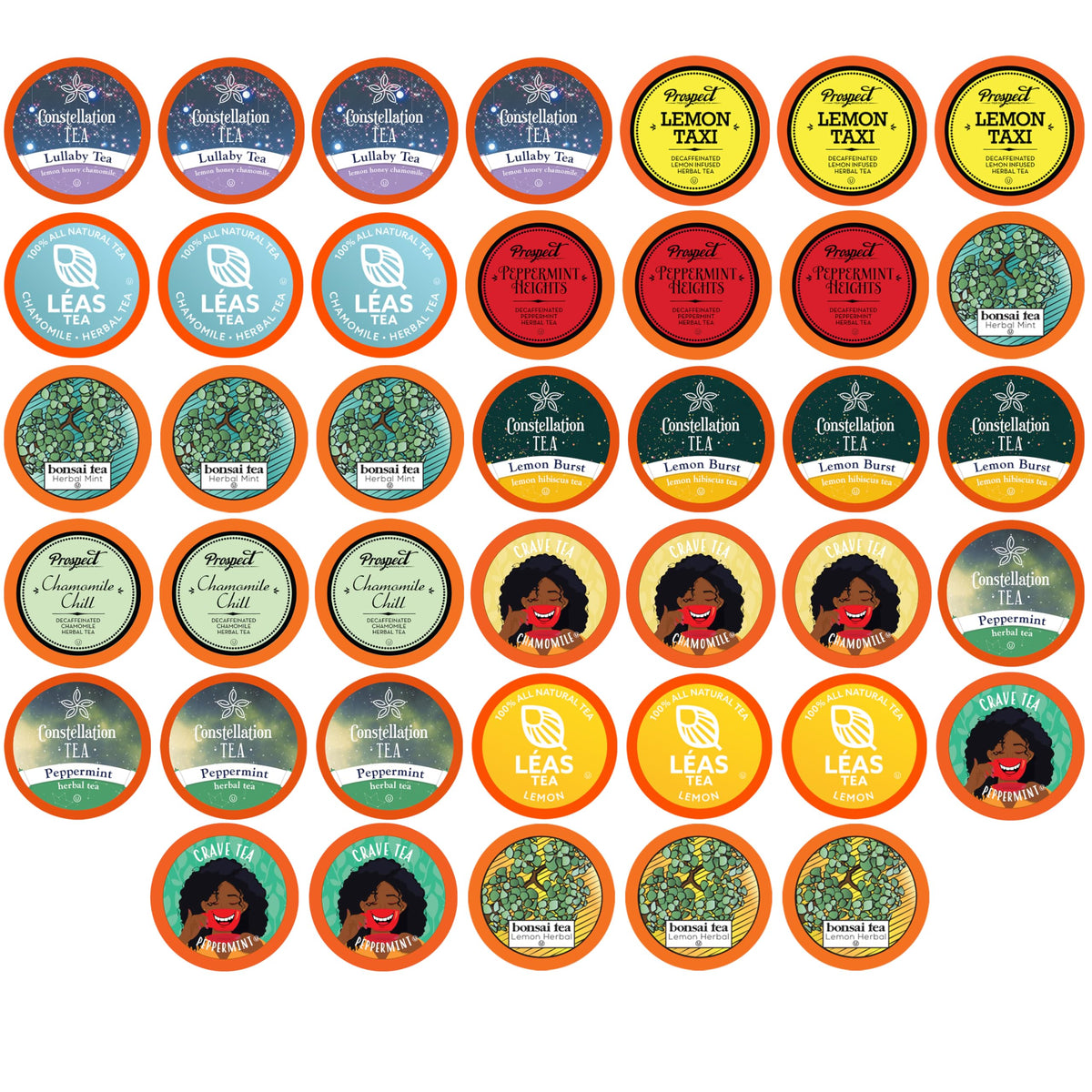 Two Rivers Coffee front pack showing 40-count sampler and flavor variety benefit