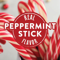 Two Rivers brewed cup styled with peppermint garnish for festive enjoyment