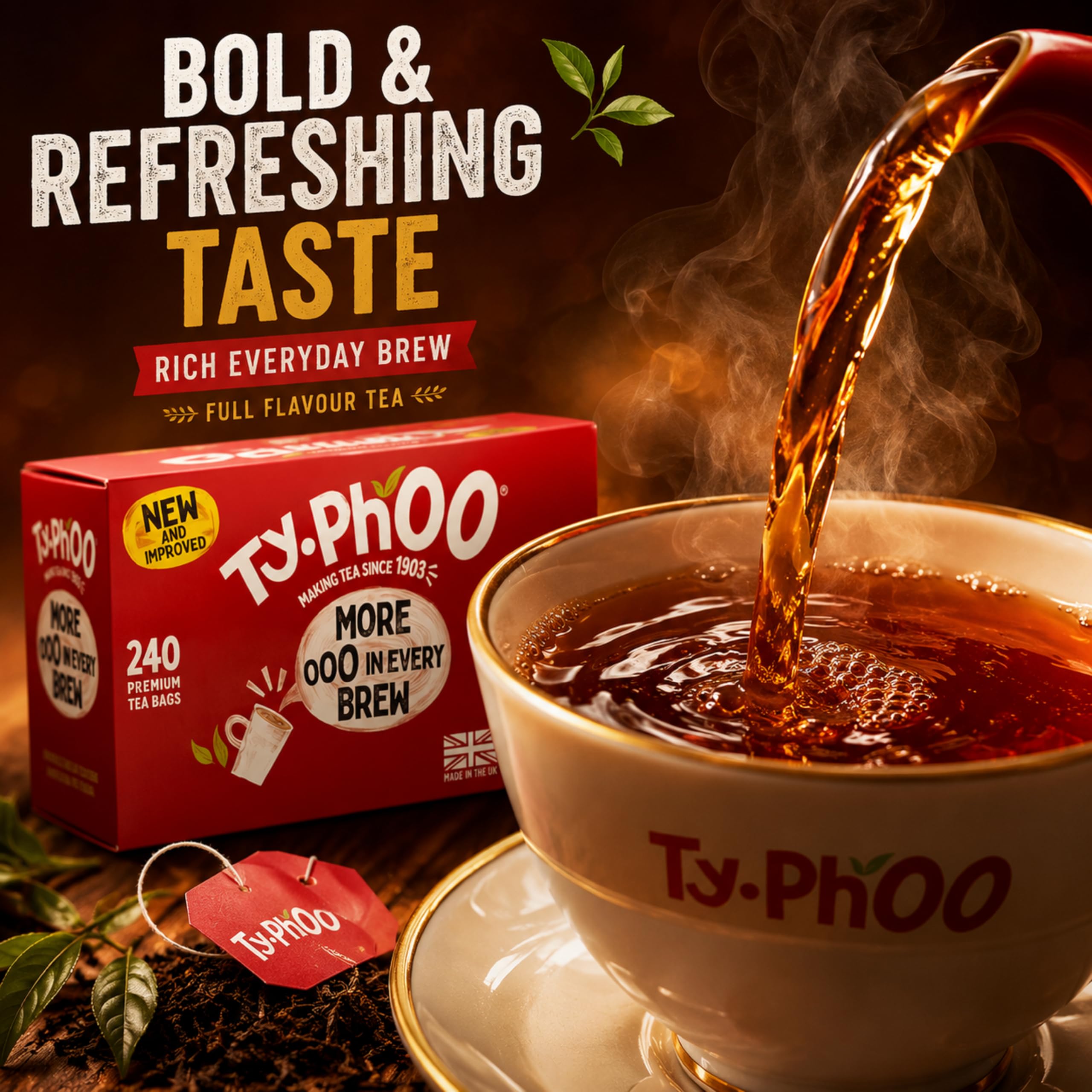 TY.PHOO brewed cup in kitchen setting demonstrating quick everyday use