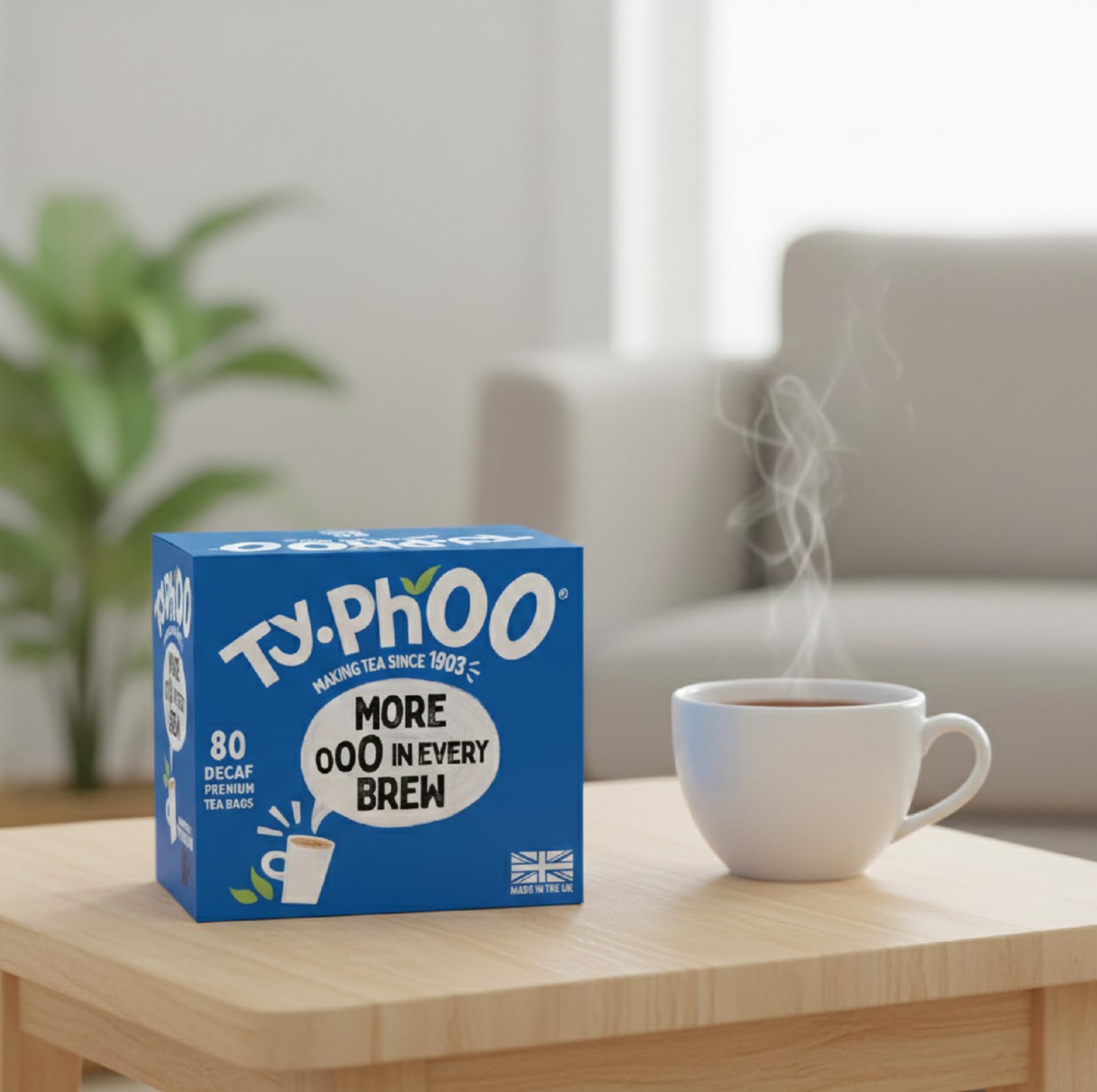 TY.PHOO teabag steeping in cup demonstrating simple preparation and quick infusion