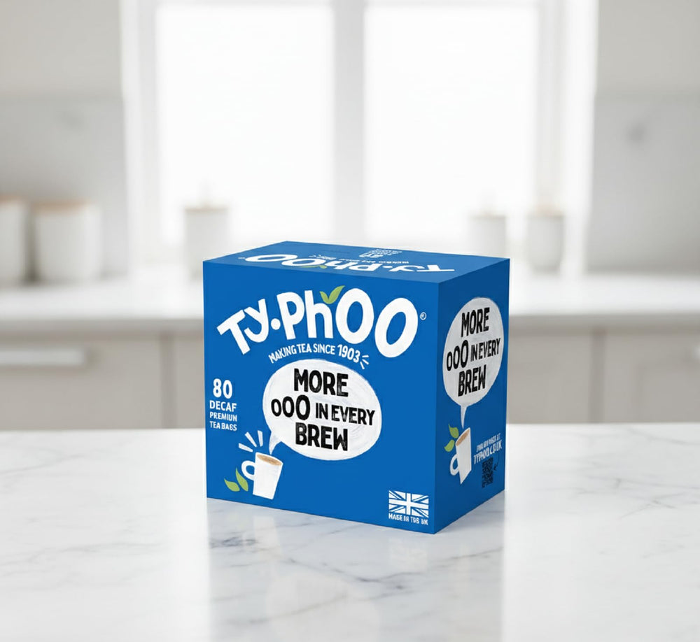 TY.PHOO lifestyle kitchen setting with cup and box conveying everyday convenience