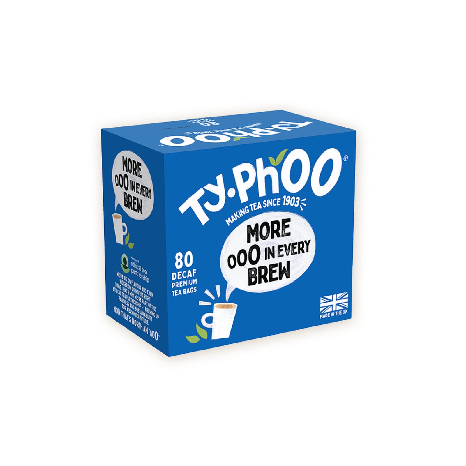TY.PHOO pack size beside a mug illustrating quantity and convenience
