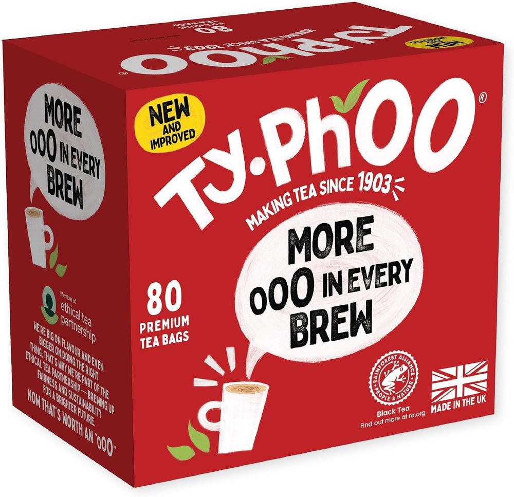 TY.PHOO front packaging showing 80 tea bags and clear product identity benefits