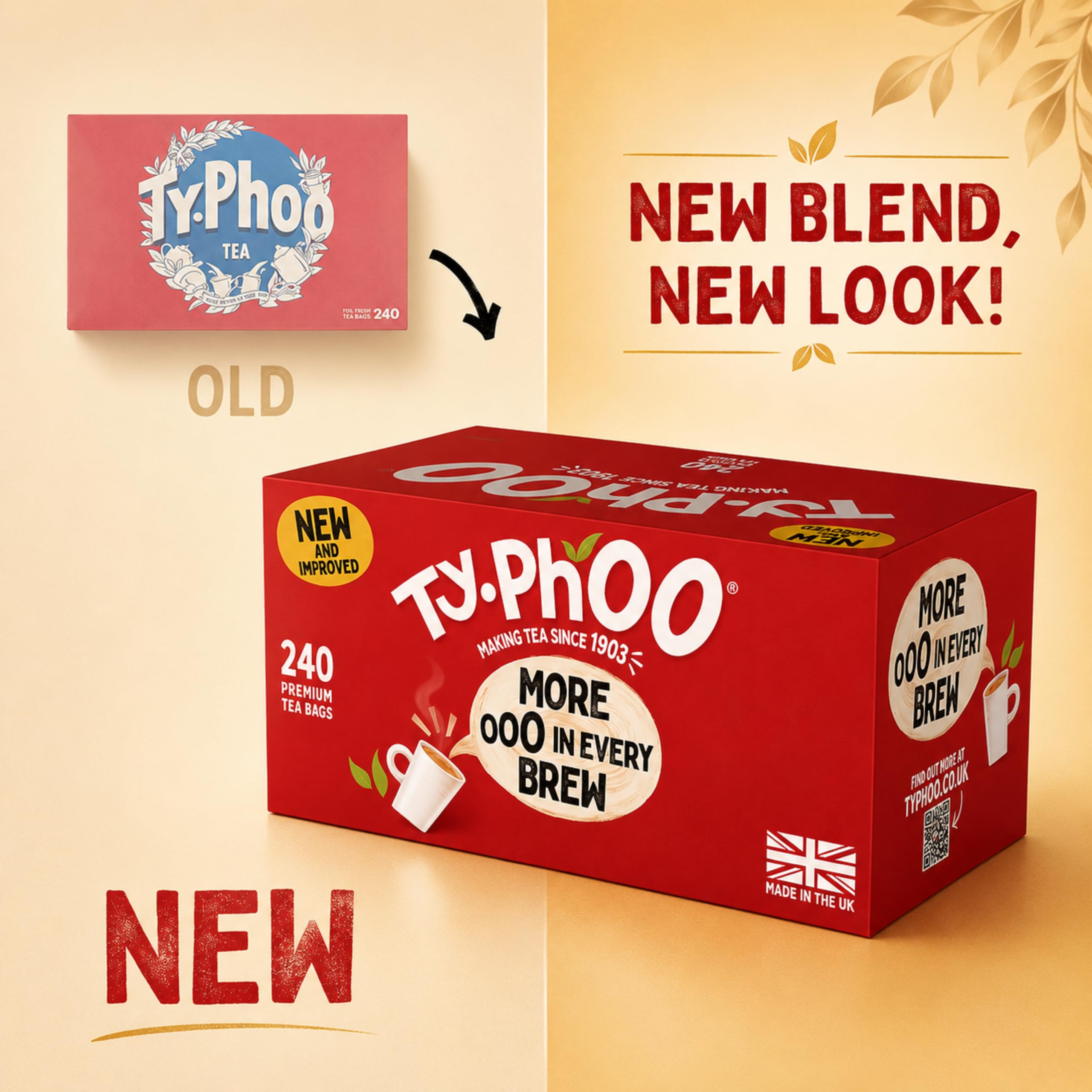 TY.PHOO open carton revealing neatly arranged tea bags for easy access