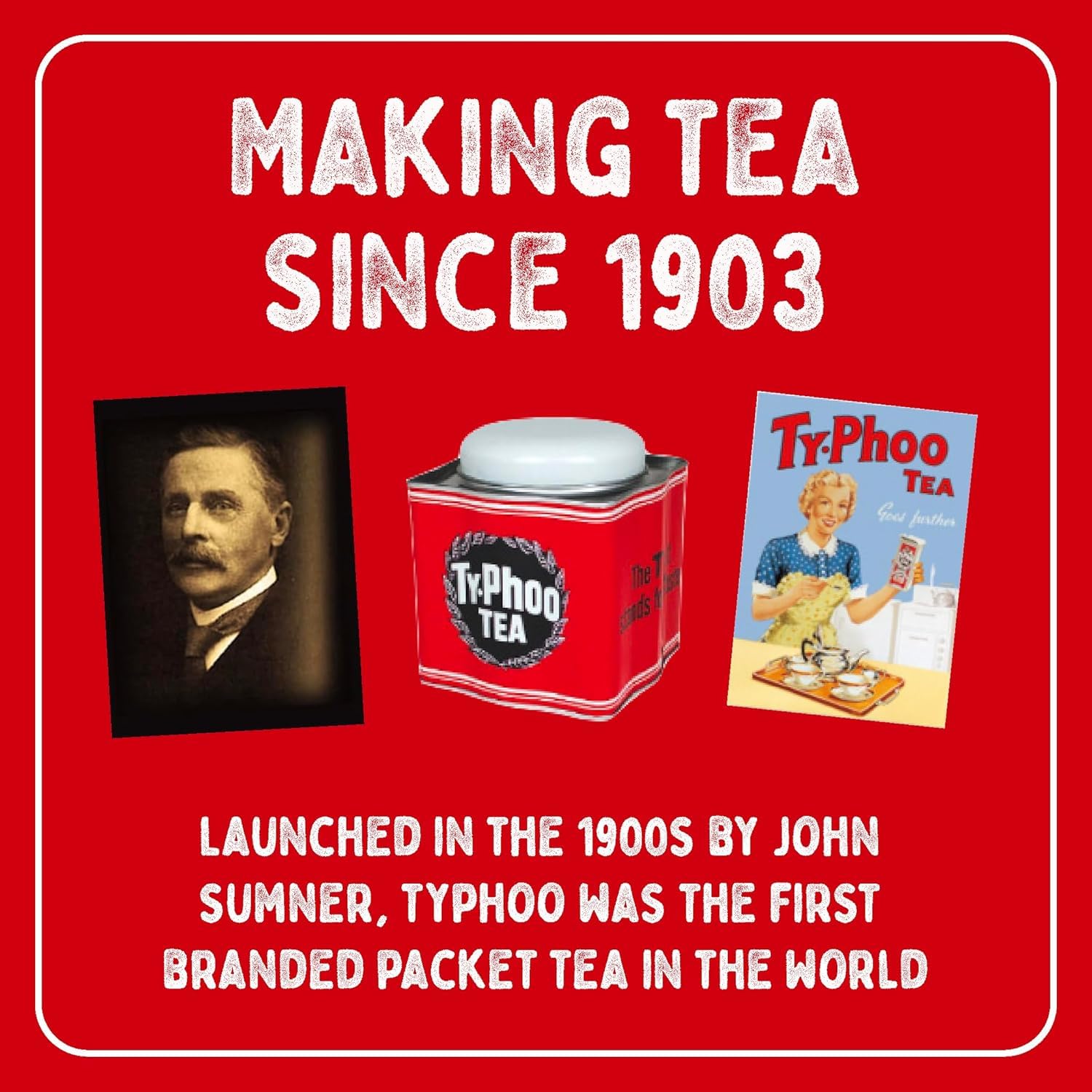 Typhoo packaging detail with FSC logo demonstrating recyclability