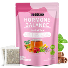 UBEEKOO front packaging showing box of 30 tea bags and benefits