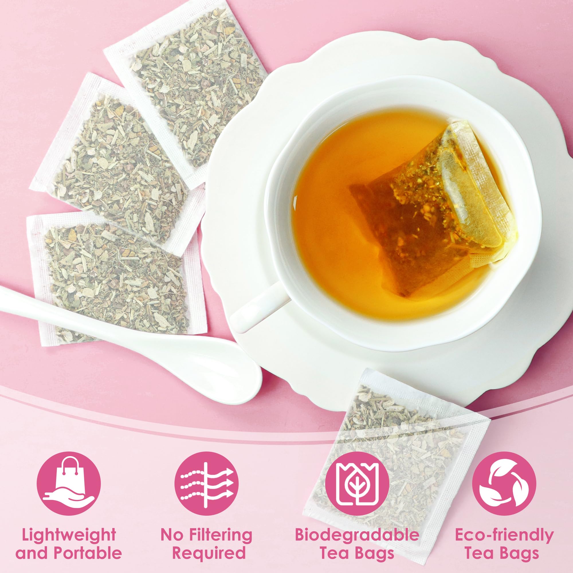 UBEEKOO tea bag in hand showing single-serve convenience and scale