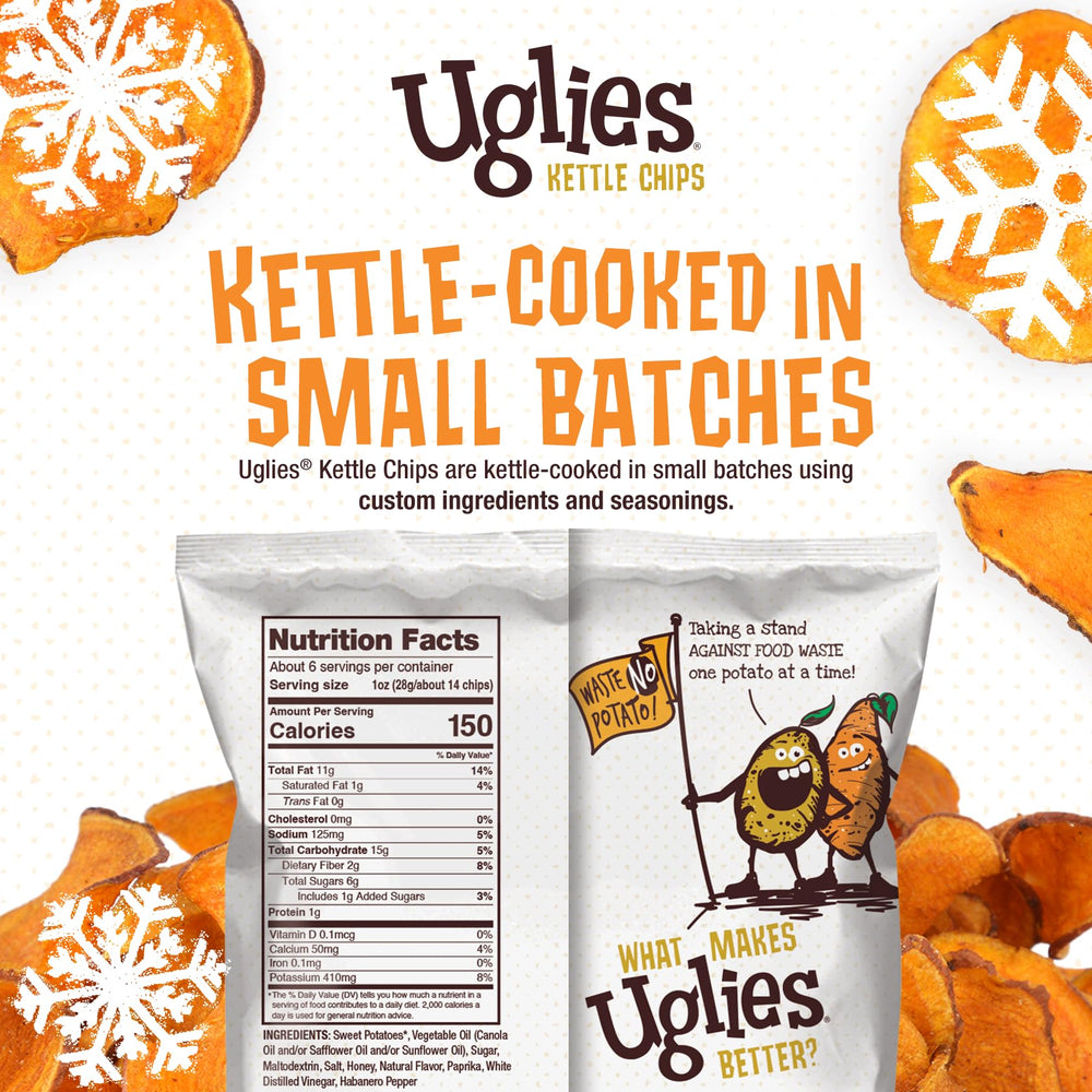 Uglies close-up of chip texture highlighting kettle-cooked crunch and seasoning benefit