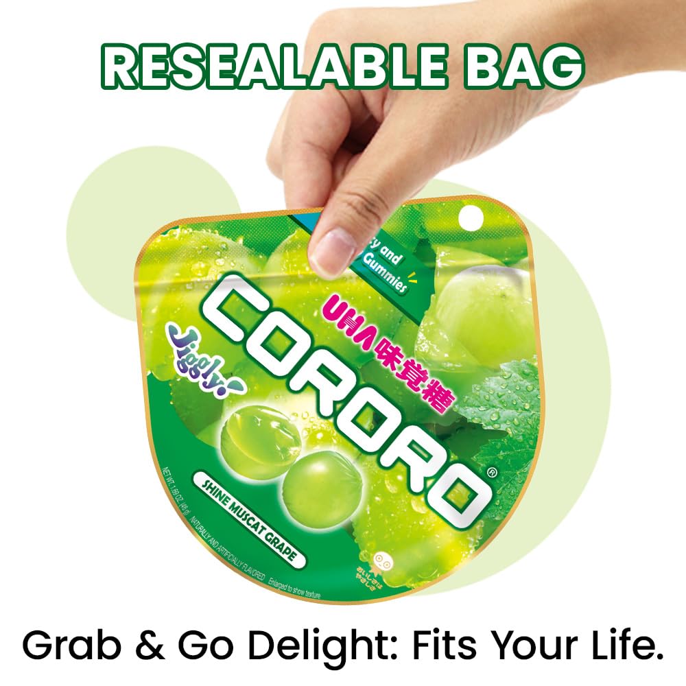 UHA CORORO served on a plate showcasing small fruit-shaped candies ideal for sharing