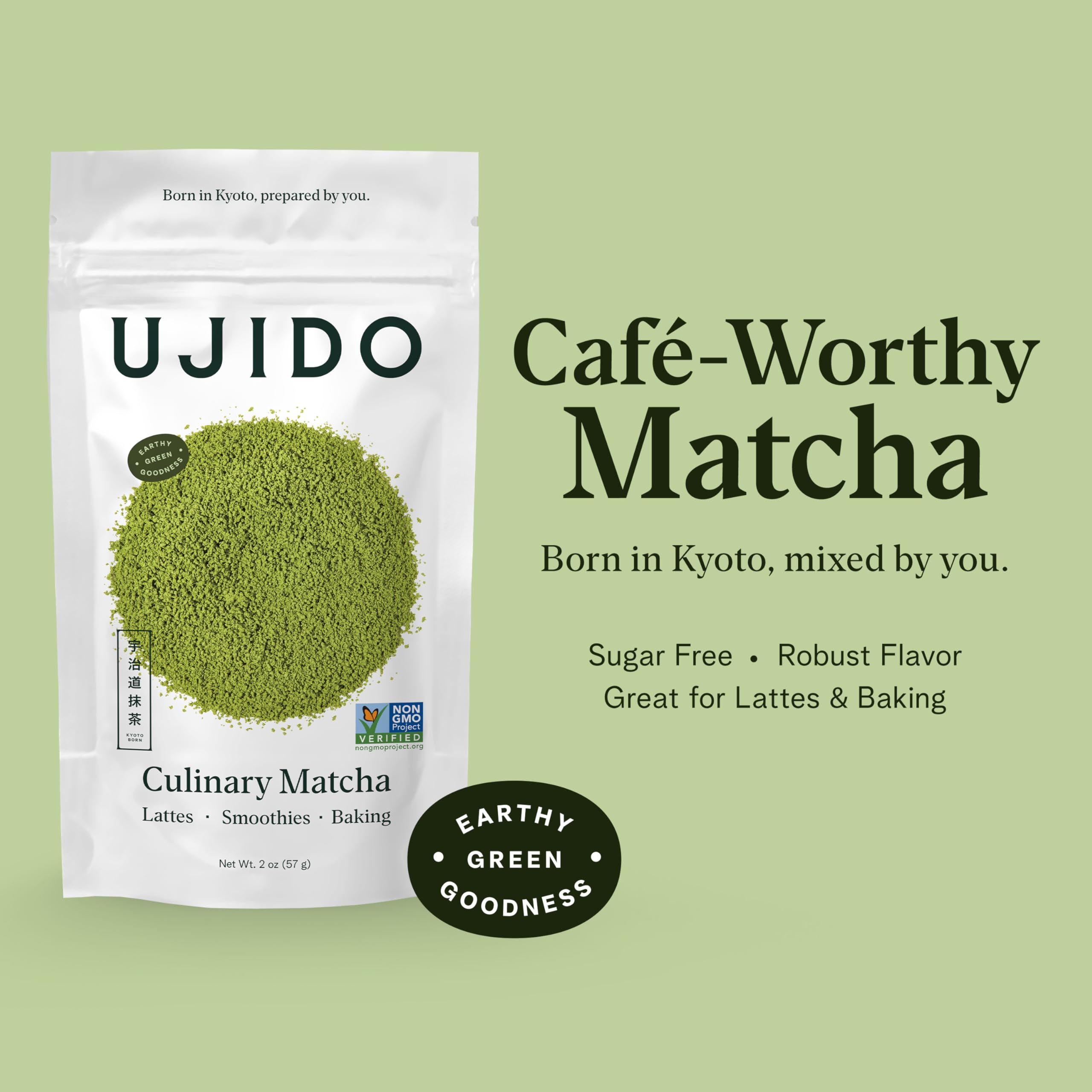 Ujido matcha cupcakes illustrating baking color and flavor benefit