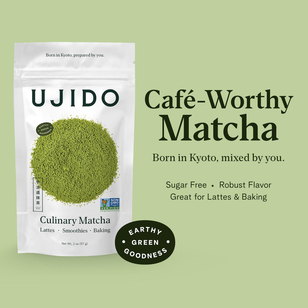 Ujido matcha cupcakes illustrating baking color and flavor benefit
