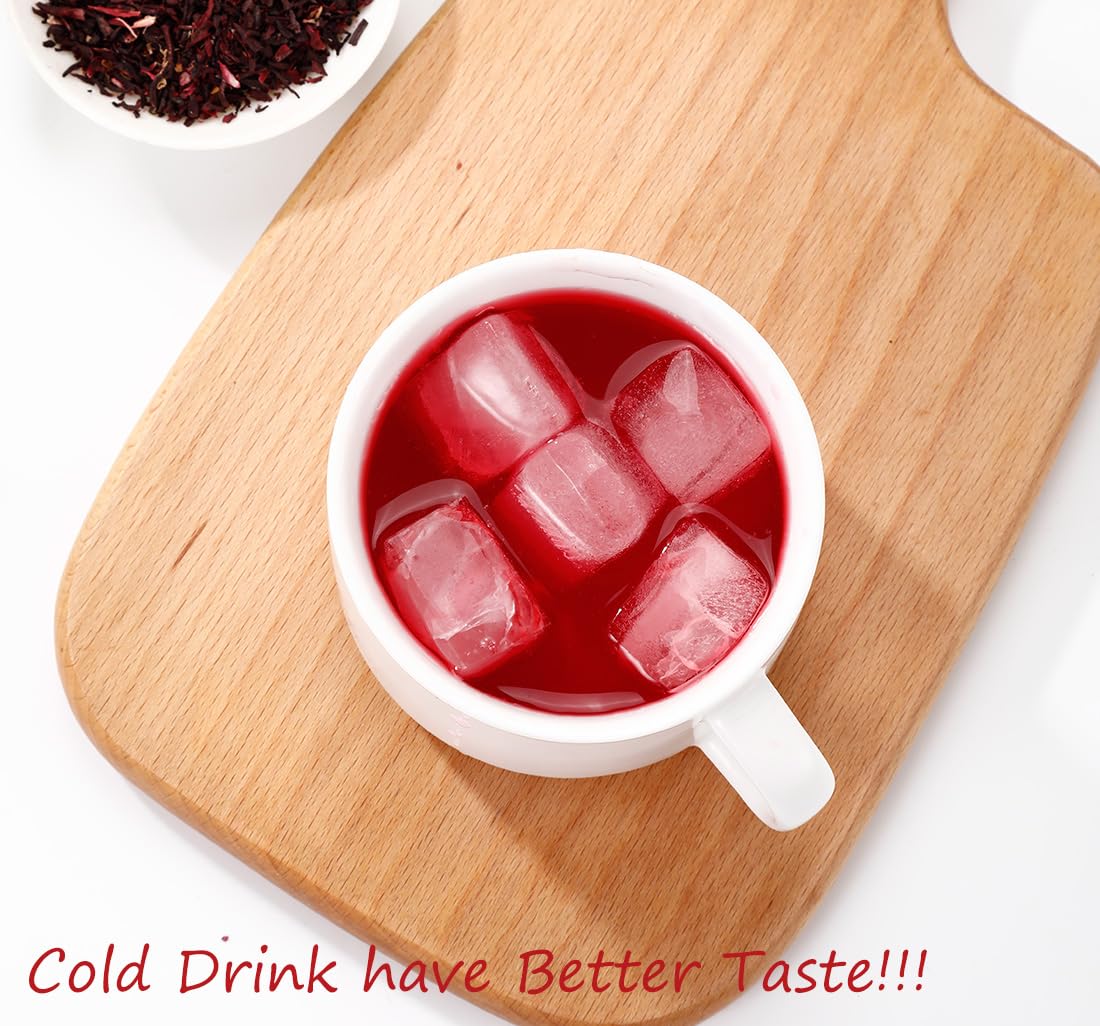 ULTHMOK brewed hibiscus tea in a cup showing vibrant color and refreshing aroma
