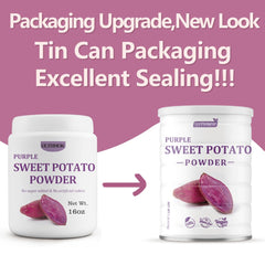 ULTHMOK close-up of fine purple sweet potato powder texture, shows smooth blendability