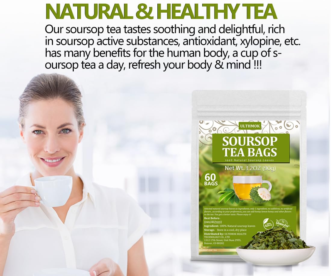 ULTHMOK tea bag held in hand for scale, illustrating single-serve ease and size