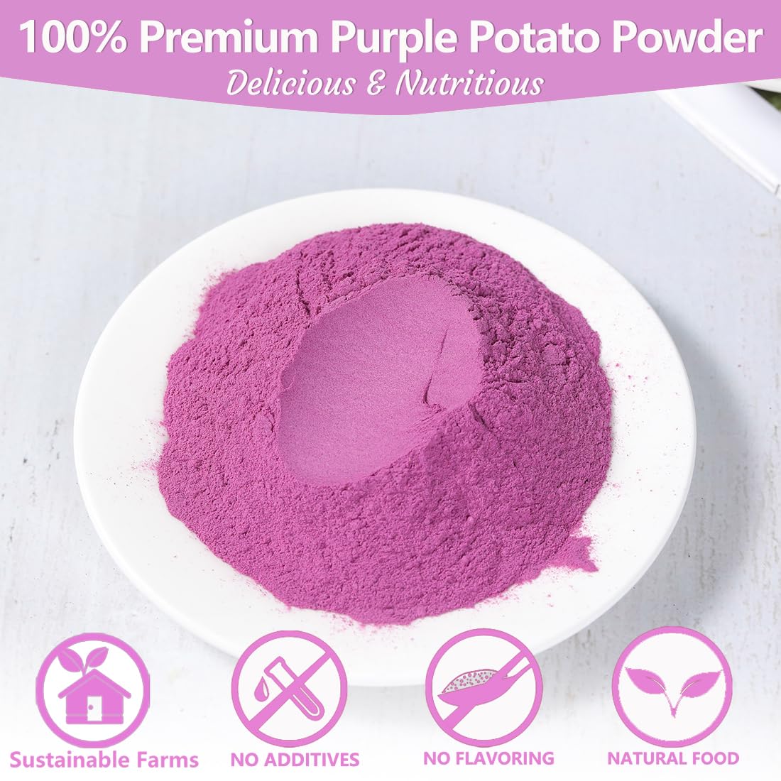 ULTHMOK smoothie bowl colored with powder, presents nutritious-looking purple hue