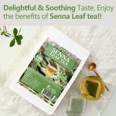 ULTHMOK tea bag close-up revealing whole senna leaves and aroma