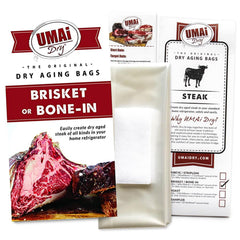 UMAi Dry bag with a whole brisket inside demonstrating safe aging