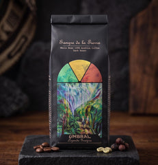 Umbral Coffee whole-bean close-up showing roasted texture and rich color for flavor insight
