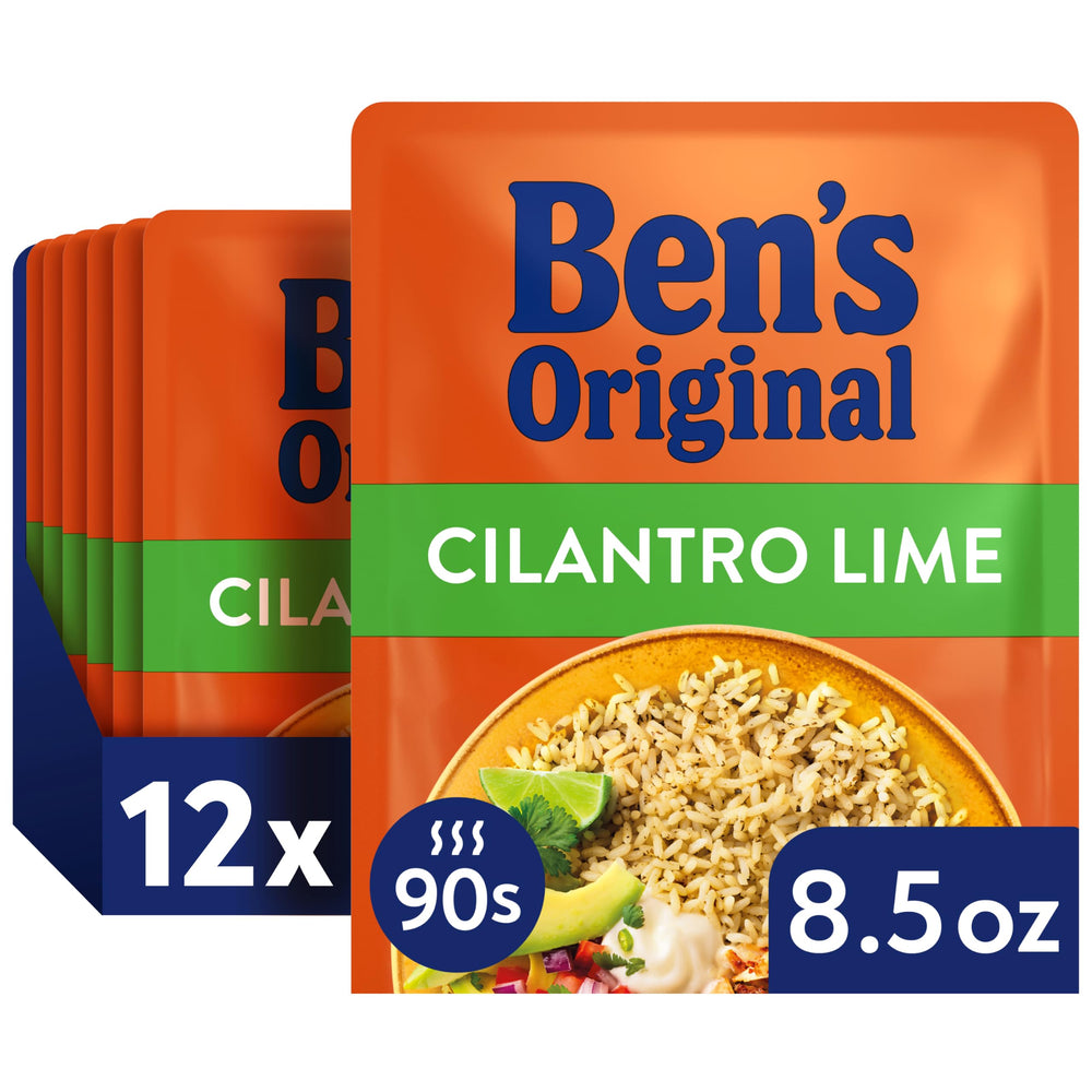 UNCLE BEN'S front pouch showing cilantro lime flavor and quick-heat benefit