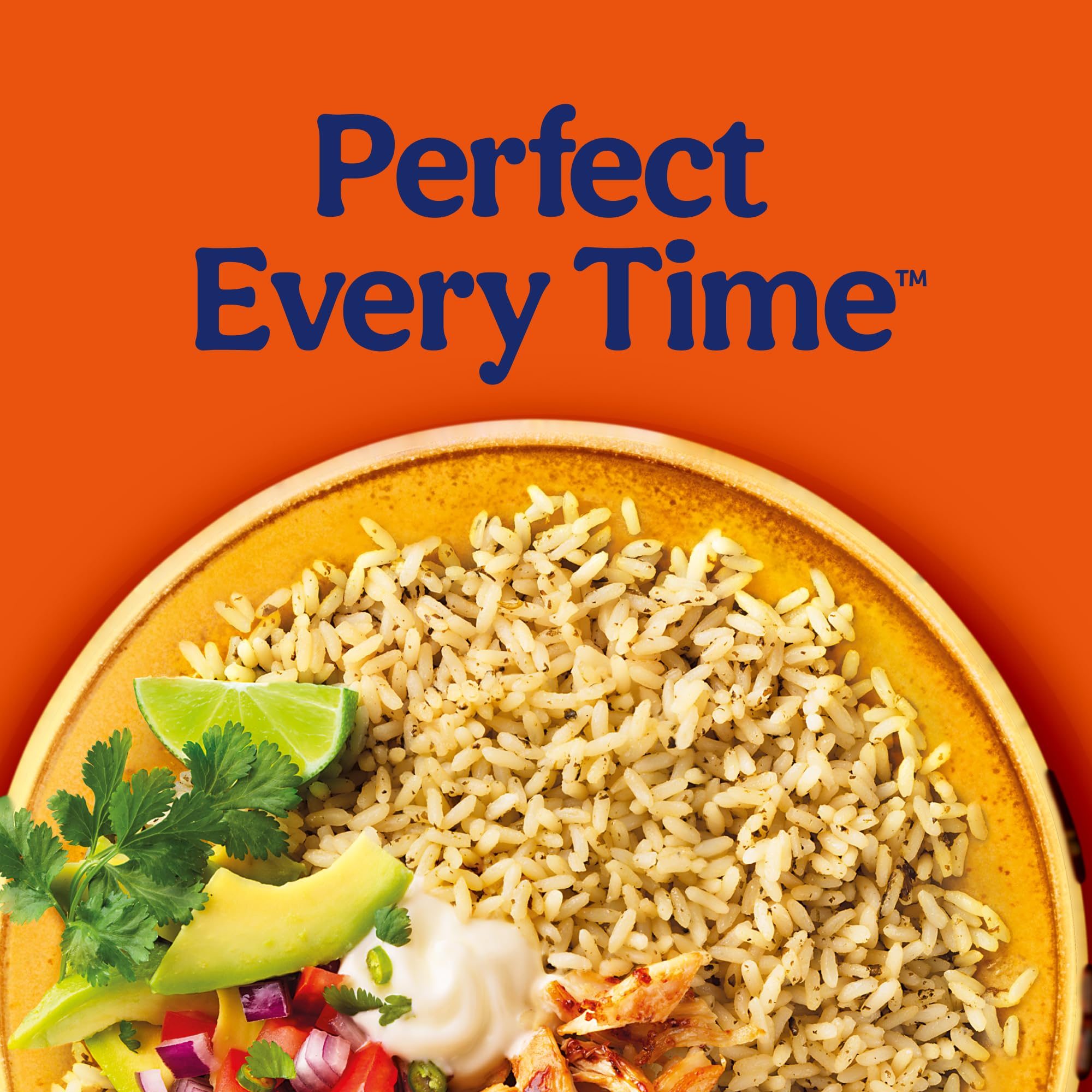 UNCLE BEN'S opened pouch with steaming rice ready to serve fast